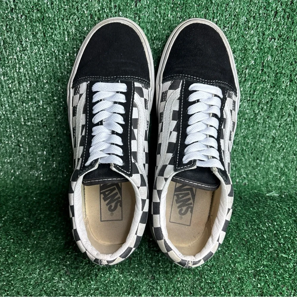 Vans Old Skool Checkerboard Womens Size 8 Black White Platform Shoes Sneakers - Picture 5 of 12